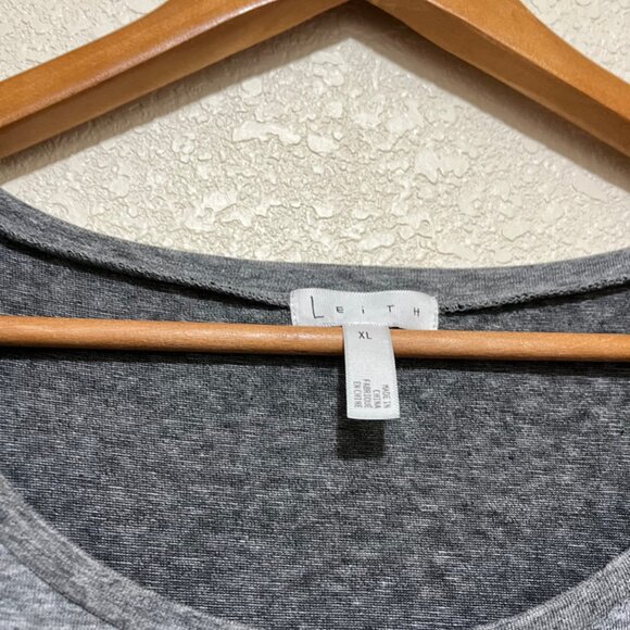 Leith Gray Long Sleeve Ruched dress grunge vintage prairie career classy - Picture 3 of 5